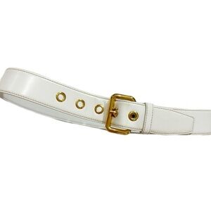 miu miu white leather belt